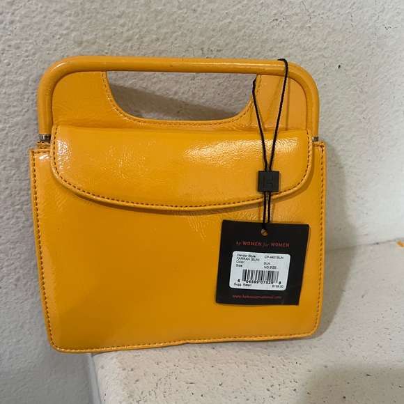 HOBO Handbags - - Hobo International  Farrah Yellow Leather Top Handle Mini Purse Clutch Bag‎